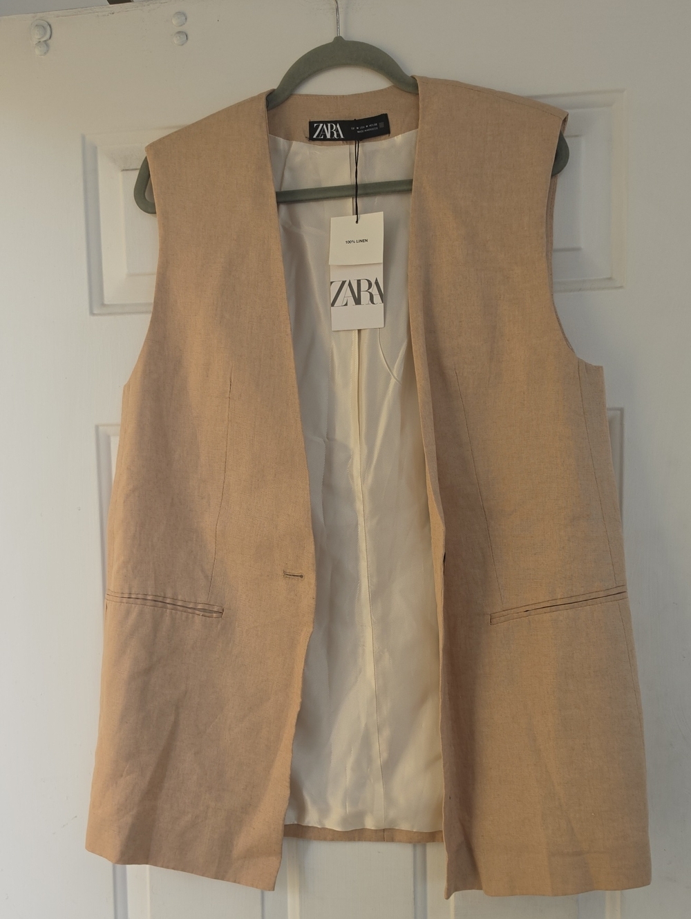 Zara linen long vest